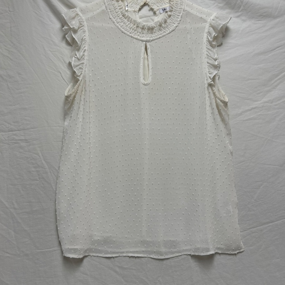 White Textured DR2 Blouse